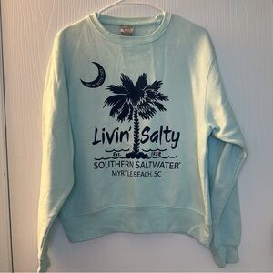 Myrtle Beach “Livin'‎ Salty” mint green long sleeve sweatshirt women’s small